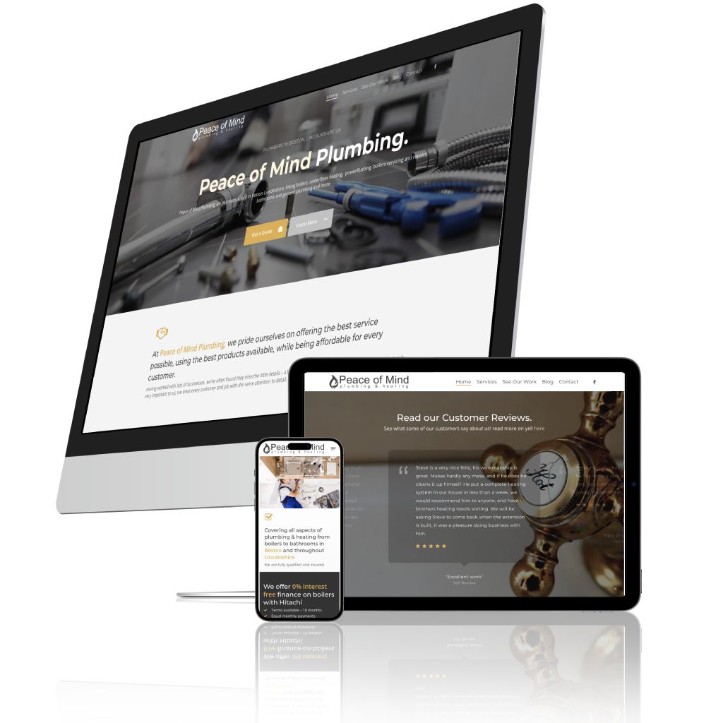 Example trade website layout