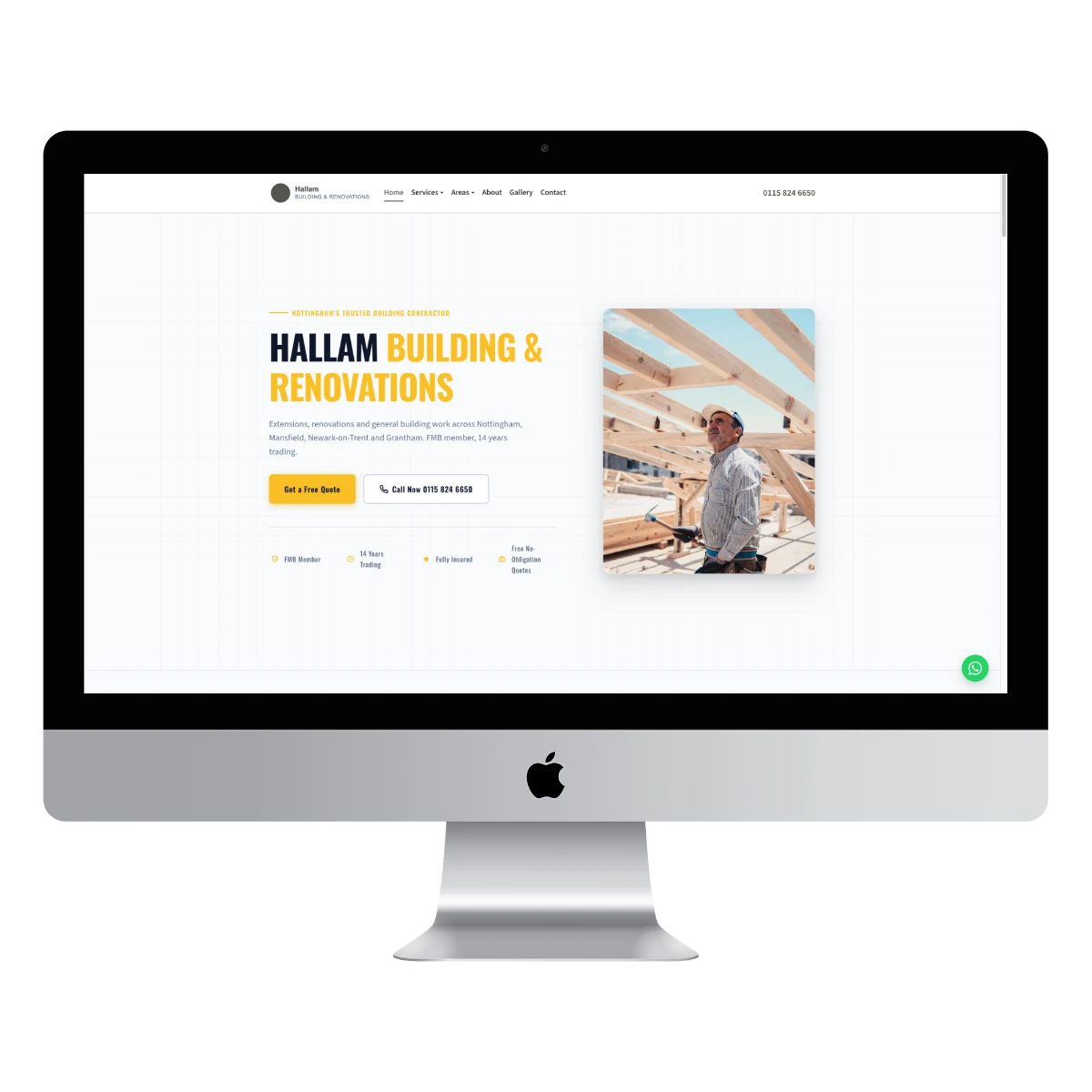 Hallam Building and Renovations - builder website example for Nottingham