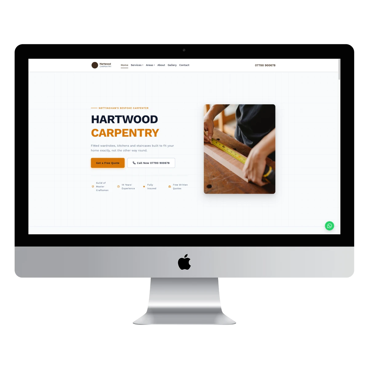 Hartwood Carpentry - carpenter website example for Nottingham