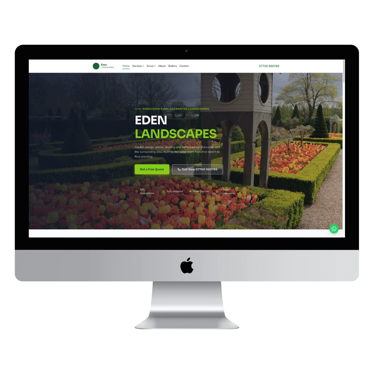 Eden Landscapes - landscaper website example for Doncaster