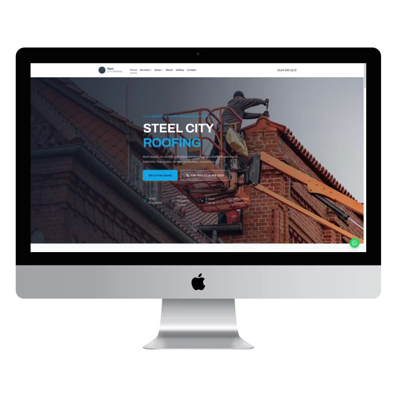 Steel City Roofing - roofer website example for Sheffield