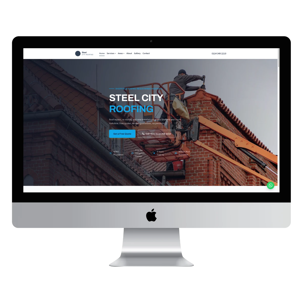 Steel City Roofing - roofer website example for Sheffield